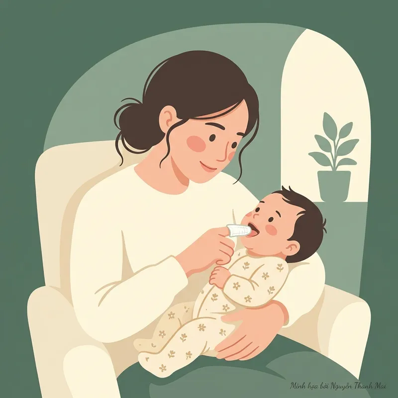 Rơ lưỡi nấm miệng Candida cho bé sơ sinh bằng gạc mềm